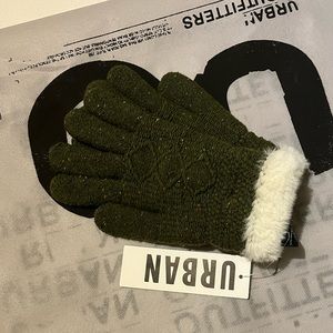 UO Dark Green Knit Gloves